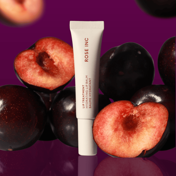 Rose Inc Lip Treatment Hydrating Lip Balm in shade Plum Dark Purple
